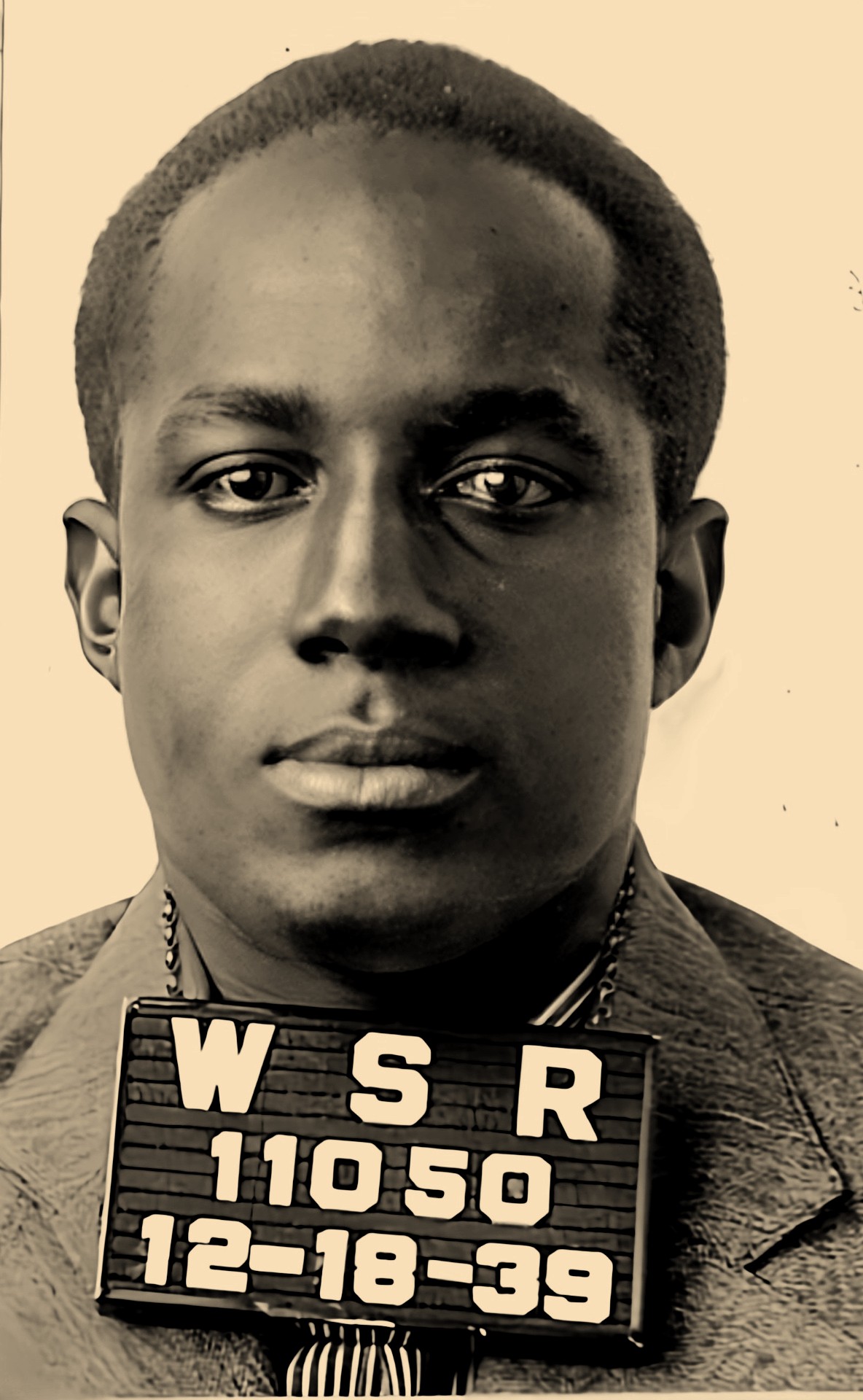 Vintage mugshot of Earl Woodson, the pitcher who broke the WSP Mavericks color barrier